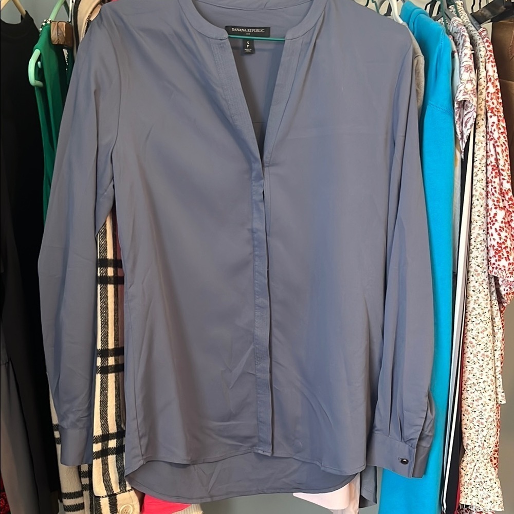 Banana Republic Steel Blue Blouse